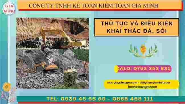 Thủ tục và điều kiện khai thác đá, sỏi 4 Điều kiện để khai thác cát đá sỏi cần thực hiện những gì?