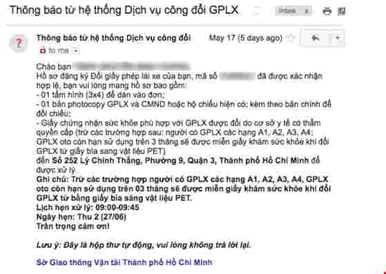 Thủ tục đổi giấy phép lái xe qua mạng 13 Hướng dẫn cấp đổi giấy phép lái xe qua mạng tại nhà