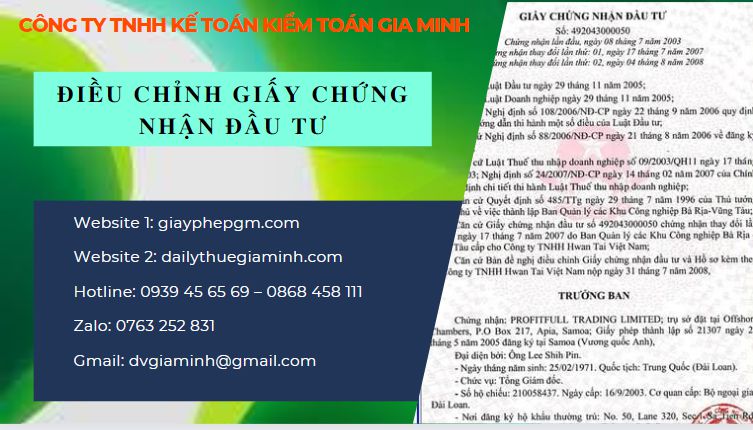 Thay đổi giấy chứng nhận đầu tư tại Lào Cai