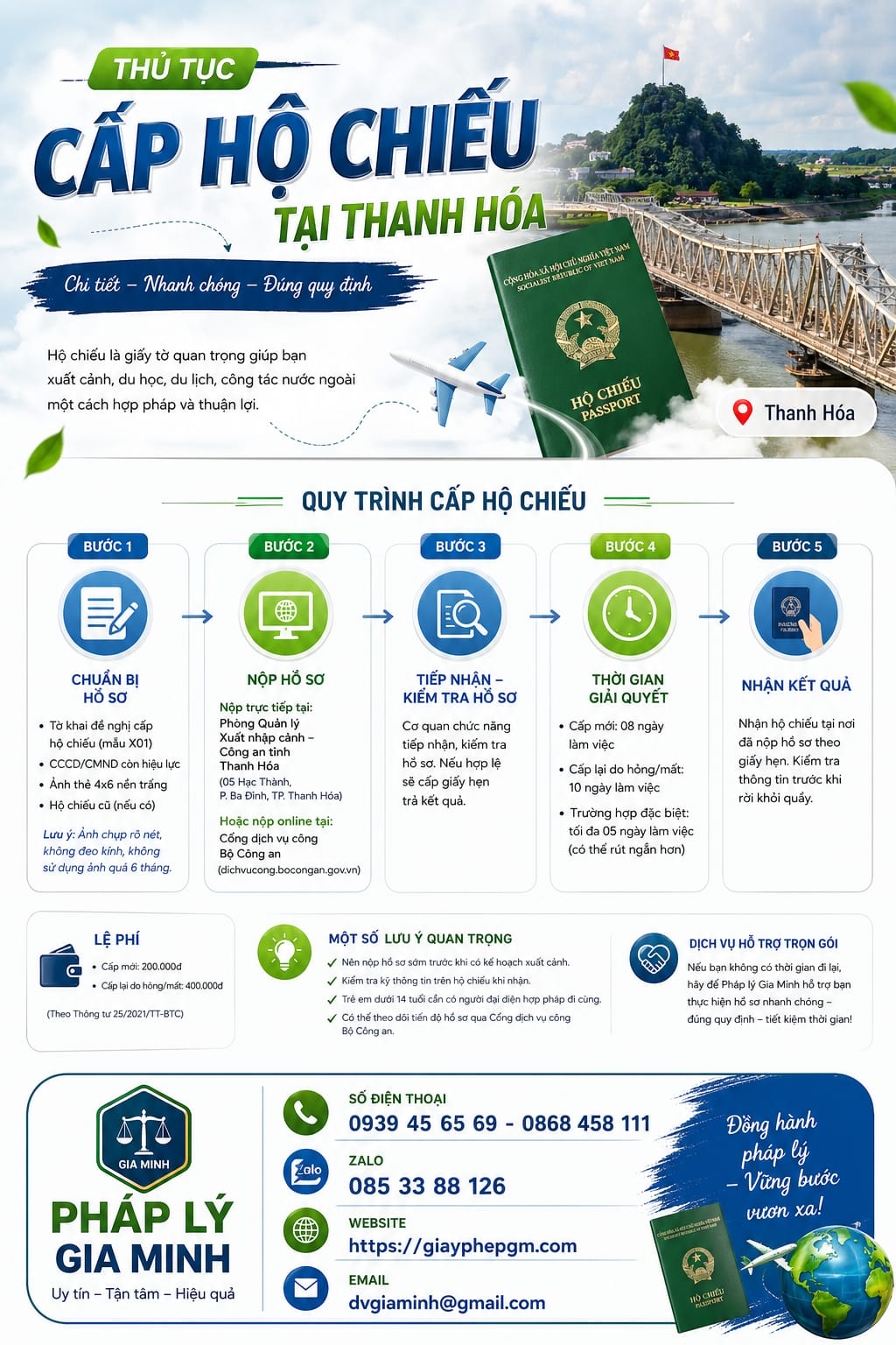 Thủ tục cấp lại hộ chiếu bị mất tại Thanh Hóa