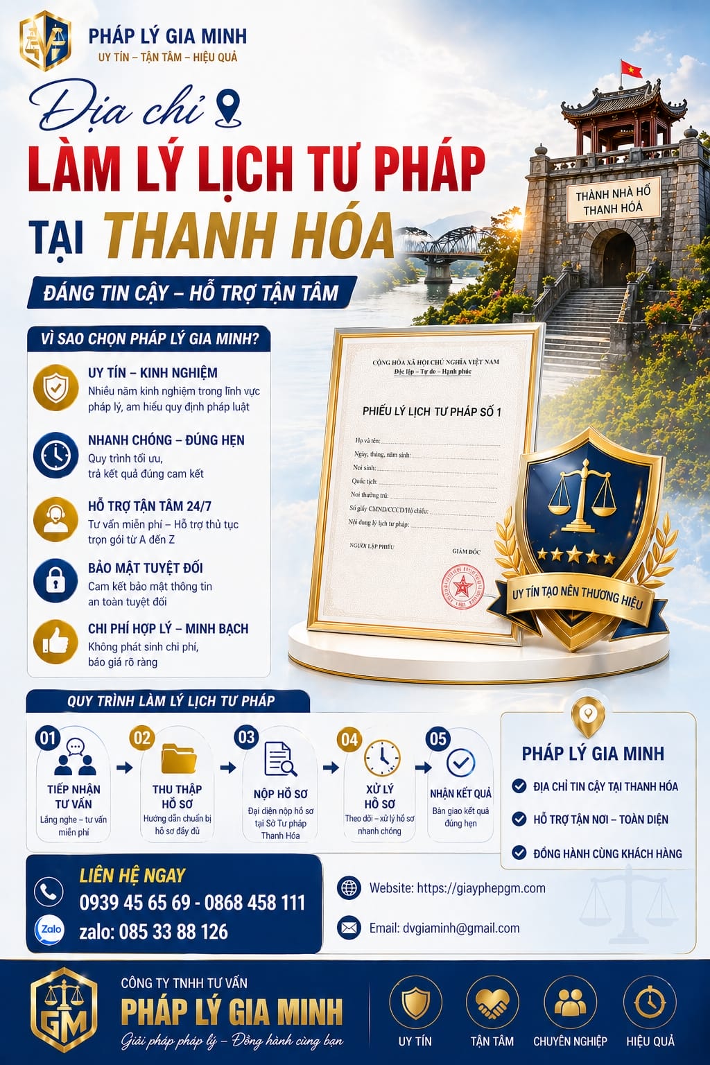 Địa chỉ làm lý lịch tư pháp Thanh Hóa