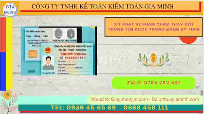 Xử phạt vi phạm chậm thay đổi thông tin cccd trong đăng ký thuế 8 Cập nhật dữ liệu trong quản lý thuế cá nhân