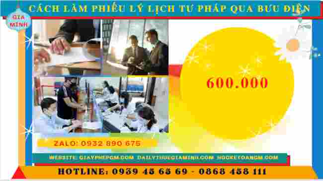 Cách làm phiếu lý lịch tư pháp qua bưu điện tại yên bái 5 Chi phí cấp lý lịch tư pháp cho người nước ngoài tại Yên Bái