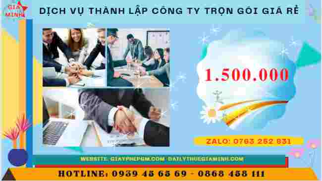 Chi phí thành lập công ty trọn gói tốt nhất tại tphcm
