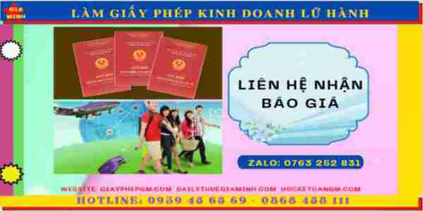 Làm giấy phép kinh doanh lữ hành tại TPHCM 6 Chi phí xin giấy phép lữ hành nội địa tại tphcm