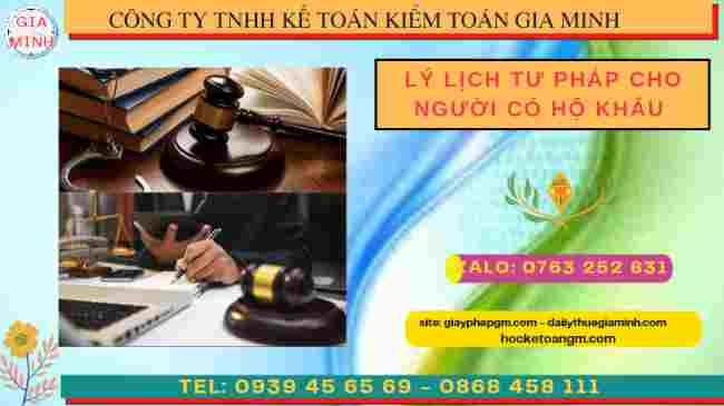 Lý lịch tư pháp cho người có hộ khẩu tại Bạc Liêu