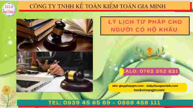 Lý lịch tư pháp cho người có hộ khẩu tại Đồng Tháp
