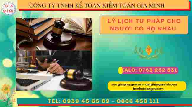 Lý lịch tư pháp cho người có hộ khẩu tại Hà Nội
