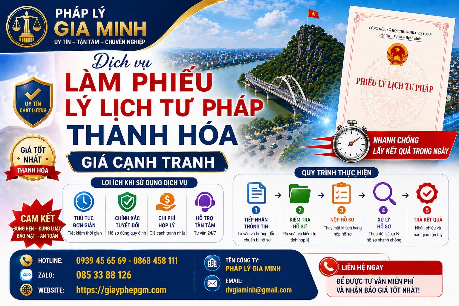 Phiếu lý lịch tư pháp số 1 Thanh Hóa