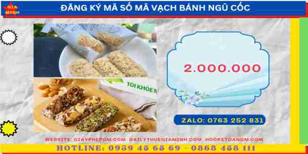 Đăng ký mã số mã vạch bánh ngũ cốc 6 Chi phí đăng ký mã số mã vạch sản phẩm bánh ngũ cốc