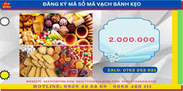 Đăng ký mã số mã vạch bánh kẹo 6 Chi phí đăng ký MSMV sản phẩm bánh kẹo