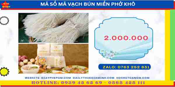 MÃ SỐ MÃ VẠCH BÚN MIẾN PHỞ KHÔ 6 Các bước đăng ký MSMV bún, miến, phở khô