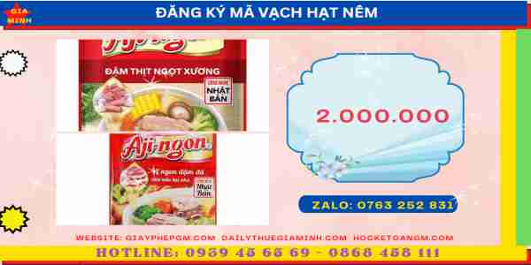 Đăng ký mã số mã vạch hạt nêm 11 Chi phí đăng ký mã số mã vạch hạt nêm