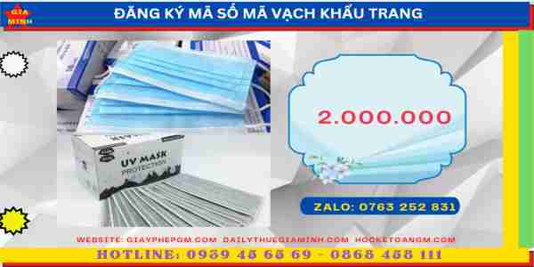 Chi phí đăng ký MSMV khẩu trang
