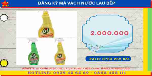 Đăng ký mã vạch nước lau bếp 6 Chi phí đăng ký MSMV nước lau bếp
