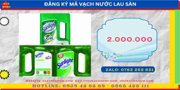 Chi phí đăng ký MSMV nước lau sàn