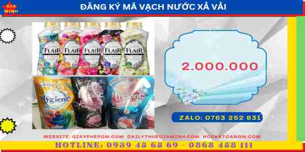 Đăng ký mã vạch nước xả vải 6 Chi phí đăng ký MSMV nước xả vải