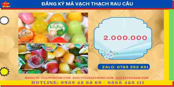 Đăng ký mã vạch thạch rau câu 12 Chi phí đăng ký MSMV thạch rau câu