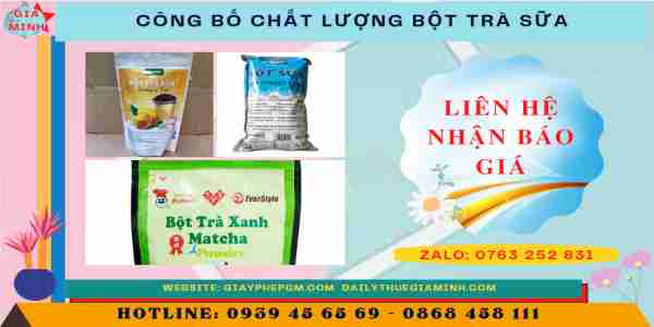 Công bố chất lượng bột trà sữa 12 Chi phí tự công bố cho bột trà sữa
