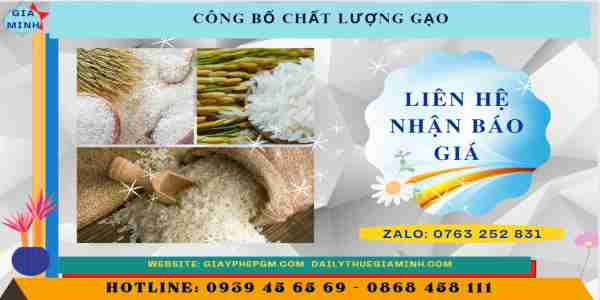 Chi phí tự công bố chất lượng gạo

