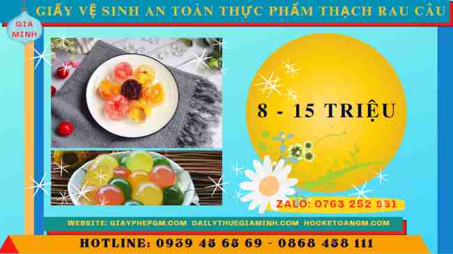 Tư vấn cơ sở sản xuất thạch rau câu làm giấy an toàn thực phẩm 13 Chi phí xin giấy vệ sinh an toàn thực phẩm cho cơ sở sản xuất thạch rau câu