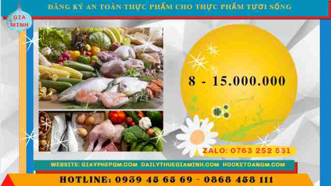 Thủ tục đăng ký vệ sinh an toàn thực phẩm cho thực phẩm tươi sống 7 Chi phí xin giấy chứng nhận an toàn vệ sinh thực phẩm cho thực phẩm tươi sống