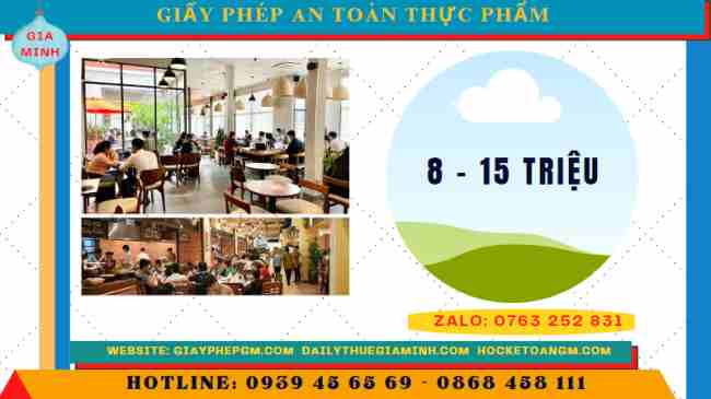 Giấy phép an toàn thực phẩm dịch vụ ăn uống khu du lịch 15 Chi phí làm giấy chứng nhận vệ sinh an toàn thực phẩm cho cơ sở kinh doanh dịch dụ ăn uống khu du lịch