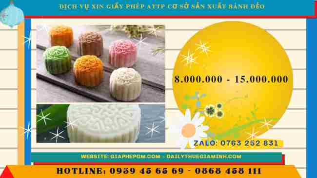 Dịch vụ xin giấy phép attp cơ sở sản xuất bánh dẻo 13 Chi phí xin giấy phép an toàn thực phẩm cơ sở bánh dẻo