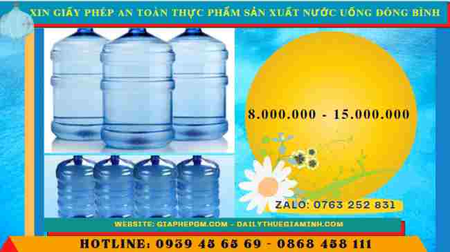 Xin giấy phép an toàn thực phẩm sản xuất nước uống đóng bình 13 Chi phí xin giấy phép an toàn thực phẩm cơ sở nước uống đóng bình