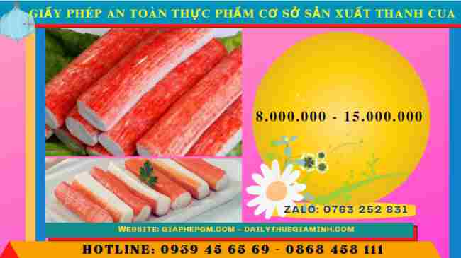 Giấy phép an toàn thực phẩm cơ sở sản xuất thanh cua: Quy trình, Thủ tục và Quy định Chi Tiết 5 Chi phí xin giấy phép an toàn thực phẩm cơ sở sản xuất thanh cua