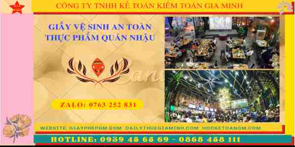 Hồ sơ xin cấp giấy vệ sinh an toàn thực phẩm cho quán nhậu
