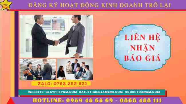 THỦ TỤC ĐĂNG KÝ HOẠT ĐỘNG KINH DOANH TRỞ LẠI 6 hướng dẫn đăng ký hoạt động trở lại sau khi công ty tạm ngừng kinh doanh
