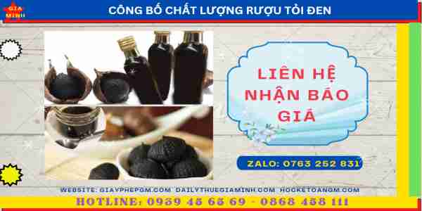 Chi phí tự công bố chất lượng rượu tỏi đen
