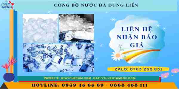 CÔNG BỐ NƯỚC ĐÁ DÙNG LIỀN 5 Chi phí tự công bố nước đá dùng liền