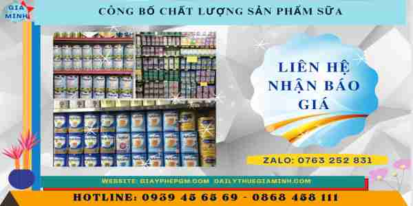 Chi phí tự công bố sản phẩm sữa
