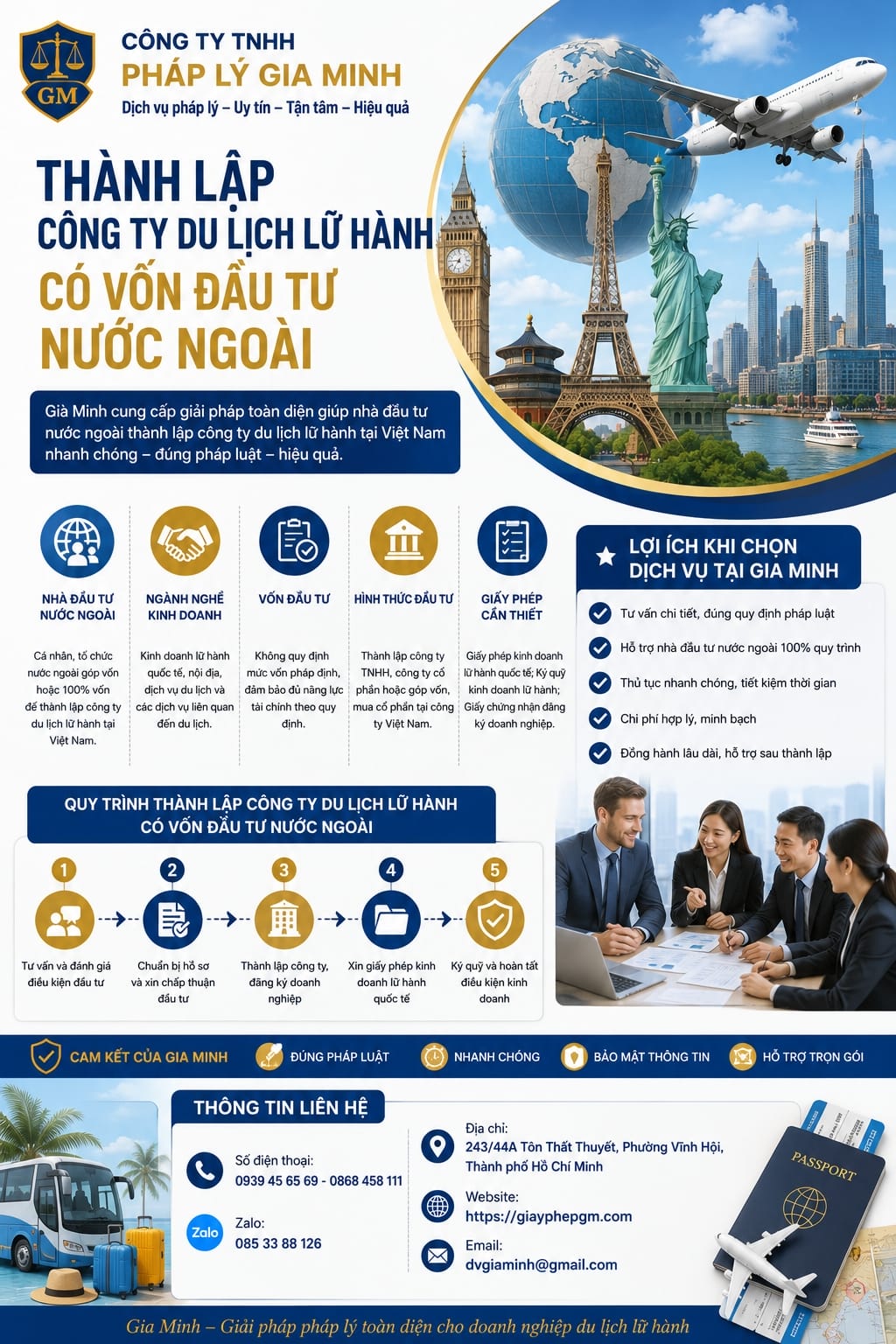 Thành lập công ty du lịch lữ hành có vốn đầu tư nước ngoài