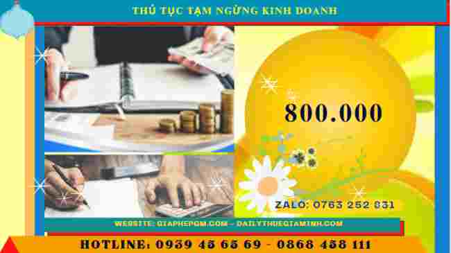 Thủ tục tạm ngừng kinh doanh tại Phú Thọ 5 Chi phí tạm ngừng hoạt động kinh doanh tại Phú Thọ