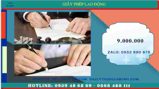 Chi phí dịch vụ làm giấy phép lao động tại Lai Châu 
