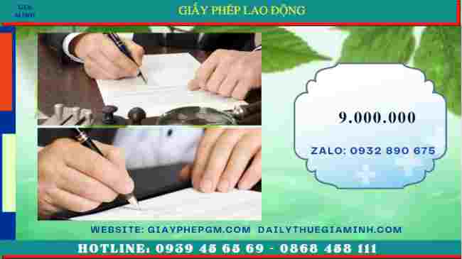 Chi phí dịch vụ làm giấy phép lao động tại Thanh Hoá 
