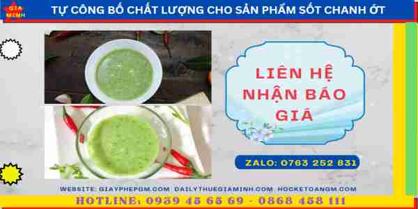Chi phí tự công bố chất lượng sốt chanh ớt