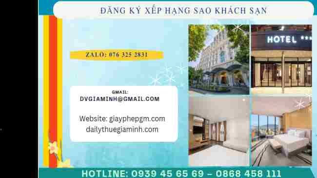 Đăng ký xếp hạng sao cho khách sạn cần giấy tờ gì? 5 Hồ sơ đăng ký xếp hạng khách sạn như thế nào?