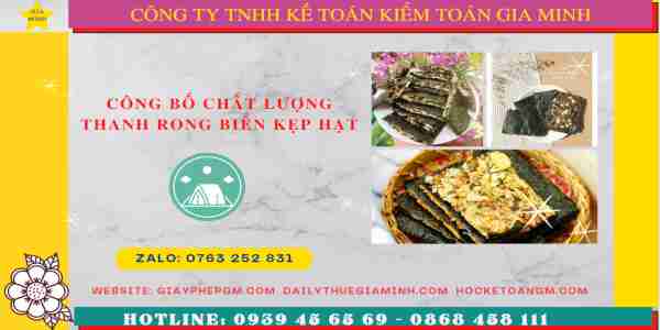 Tư vấn tự công bố thanh rong biển kẹp hạt