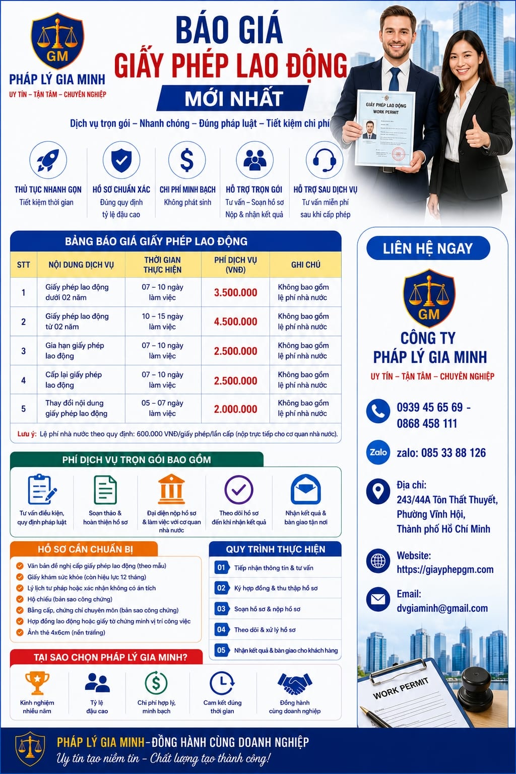 Báo giá giấy phép lao động mới nhất