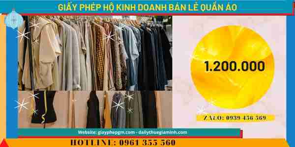 Chi phí xin cấp giấy phép hộ kinh doanh bán lẻ quần áo 