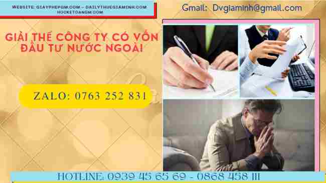 Dịch vụ giải thể doanh nghiệp có vốn đầu tư nước ngoài 13 Hồ sơ giải thể doanh nghiệp có vốn đầu tư nước ngoài