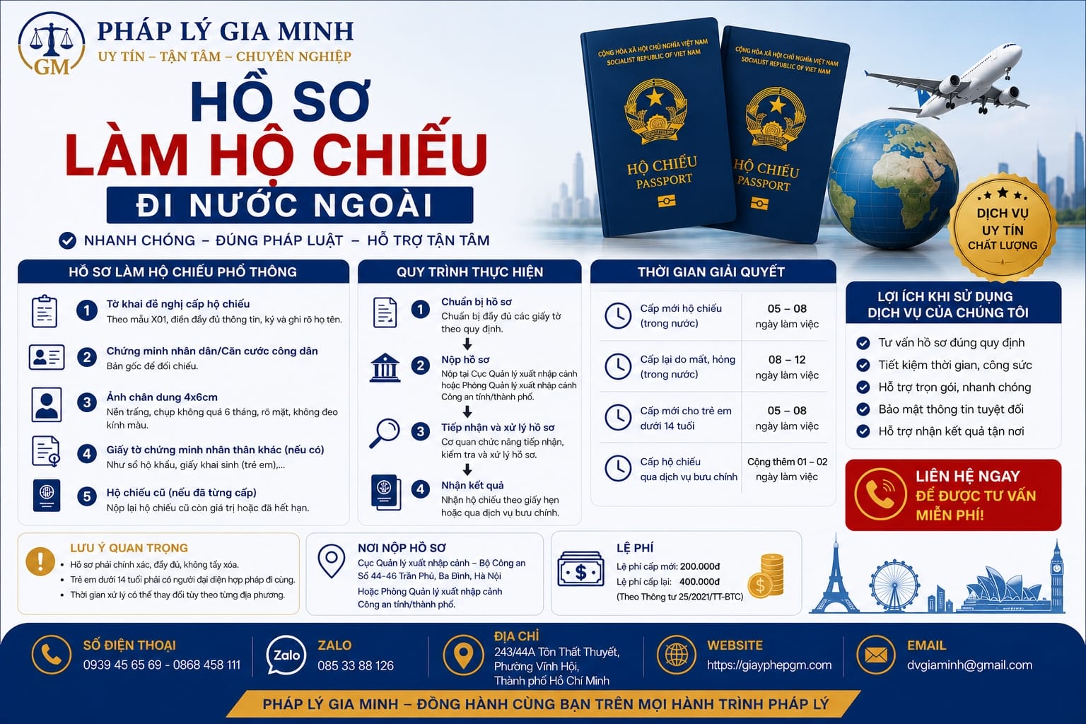 Hồ sơ làm hộ chiếu đi nước ngoài