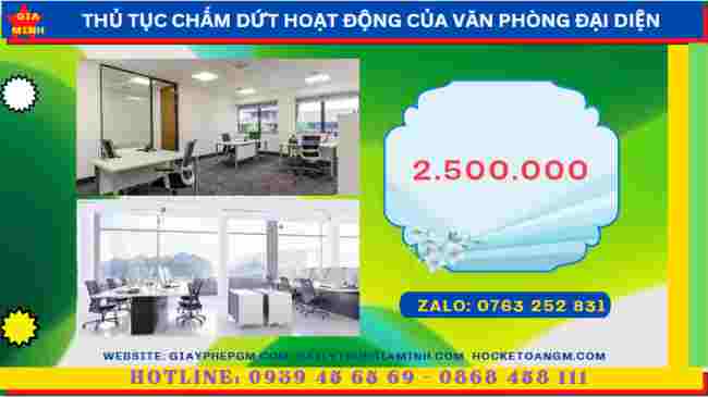 Thủ tục chấm dứt hoạt động của văn phòng đại diện tại Cần Thơ 4 Chi phí chấm dứt hoạt động của văn phòng đại diện tại Cần Thơ