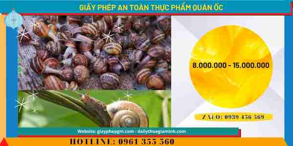 Giấy phép an toàn thực phẩm quán ốc 13 Chi phí cấp giấy phép an toàn thực phẩm cho quán ốc