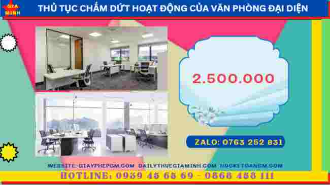 Chi phí chấm dứt hoạt động của văn phòng đại diện tại Huế