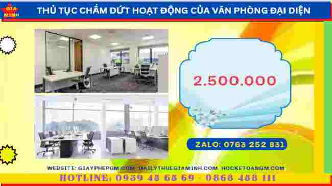 Chi phí chấm dứt hoạt động của văn phòng đại diện tại Phú Thọ